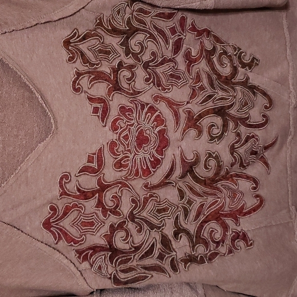Soft Surroundings Patchwork Pullover Sweater, Color brown Velvet Size XS - Picture 2 of 14